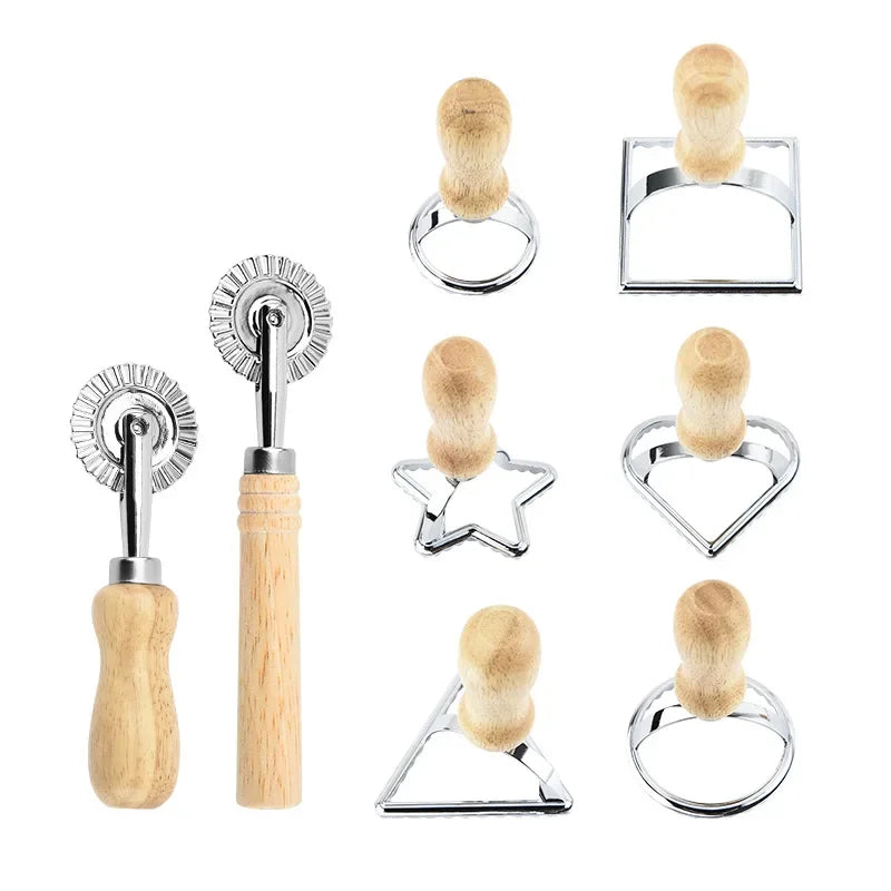 Stainless Steel Cookies Cutter Set Pasta Press Kitchen Attachment Kit Ravioli Maker Mold Tool Ravioli Stamp Set Pastry Wheel Set Qme
