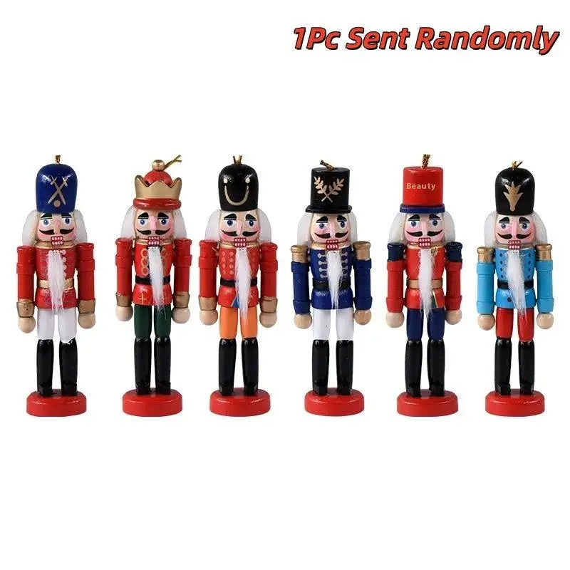 1/3/6Pcs Desktop Decor 12cm Miniatures Nutcracker Puppet Ornaments Cartoon Walnuts Soldiers Band Doll Pendant Christmas Gift Qme A1