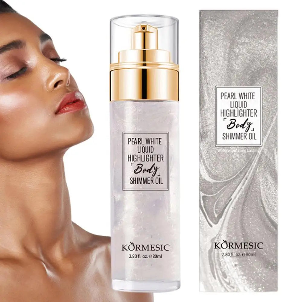 Glitter Spray Hair Body Glitter Spray Sparkly Quick High-Gloss Face Highlighter Long Lasting Shimmery Body Makeup Spray Qme pearl white China Mainland