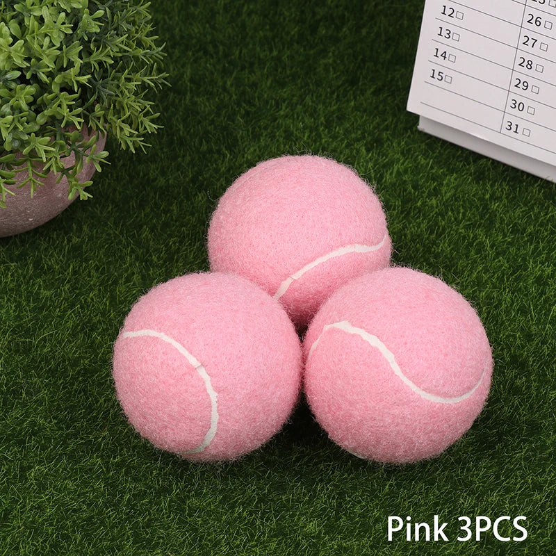 1 Ladies Beginners Durable Practice Tennis Ball Balls Wear-resistant Qme 3PCS Pink