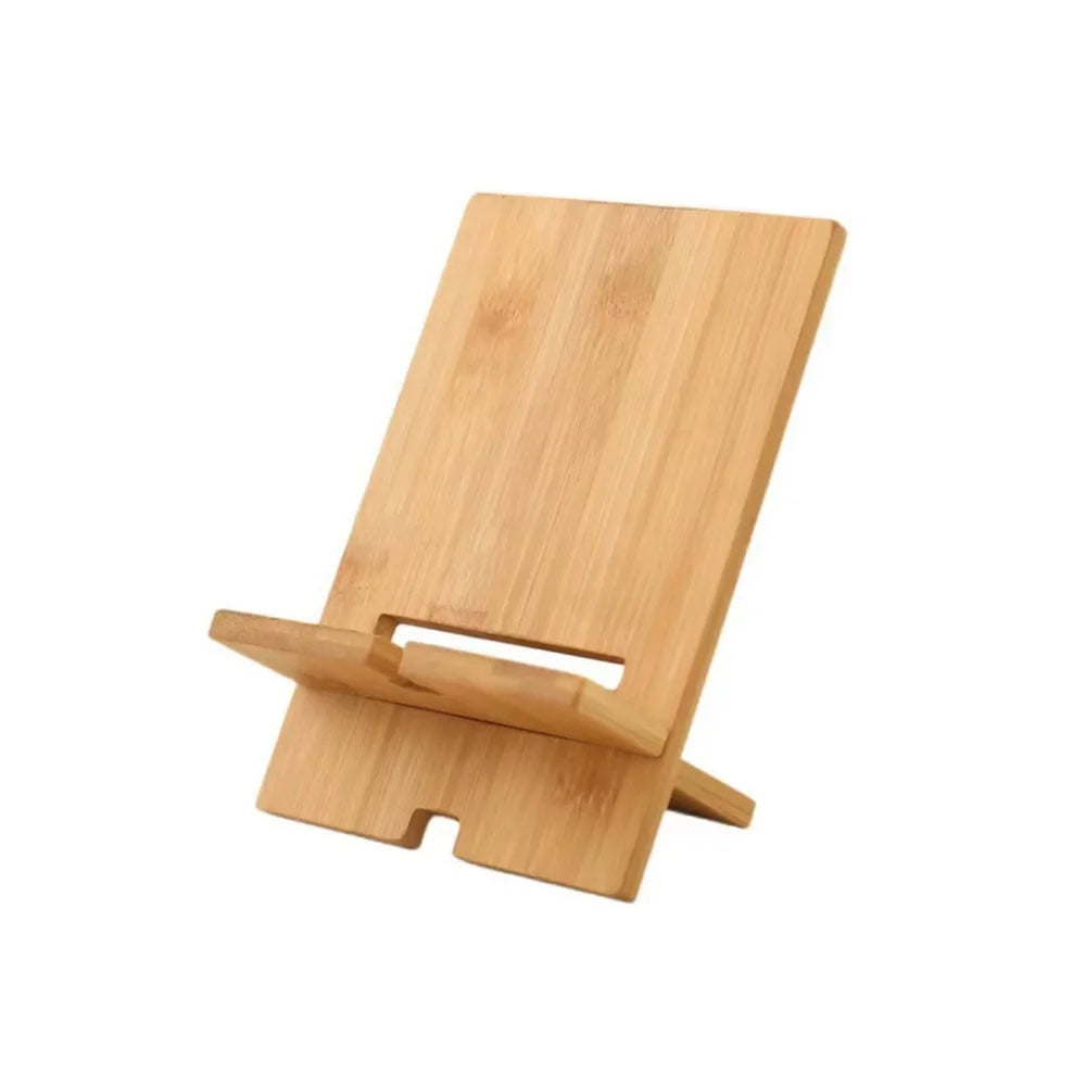 Multi-functional Tablet Stand Lazy Phone Bracket Desktop Bamboo Phone Holder Practical Wooden Smartphone Charging Stand Creative Qme 1pc