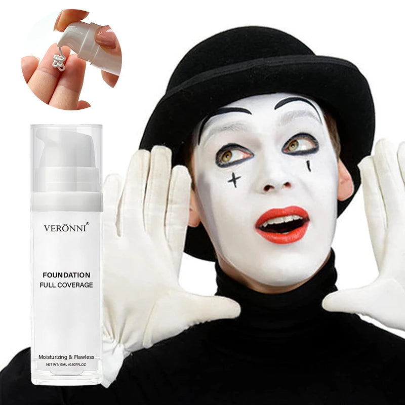 White Liquid Foundation Full Coverage Heavy Duty Creamy Formula Goth Qme