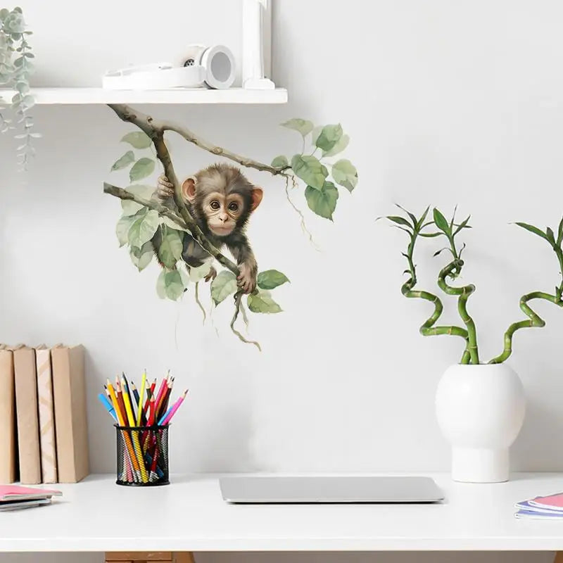 Living Room Cabinet Refrigerator Home Decoration Cute Monkey Wall Qme