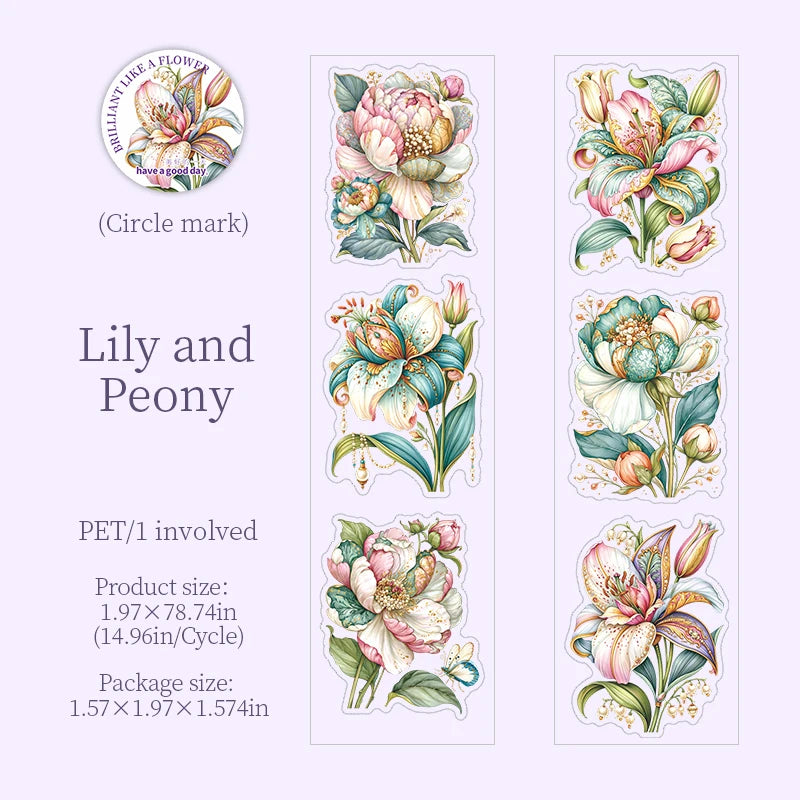Autumn Vintage Floral Washi Tape, Background Collage Tape for Decorating Greeting Cards, Envelopes and Water BottlesAutumn Vinta Qme D