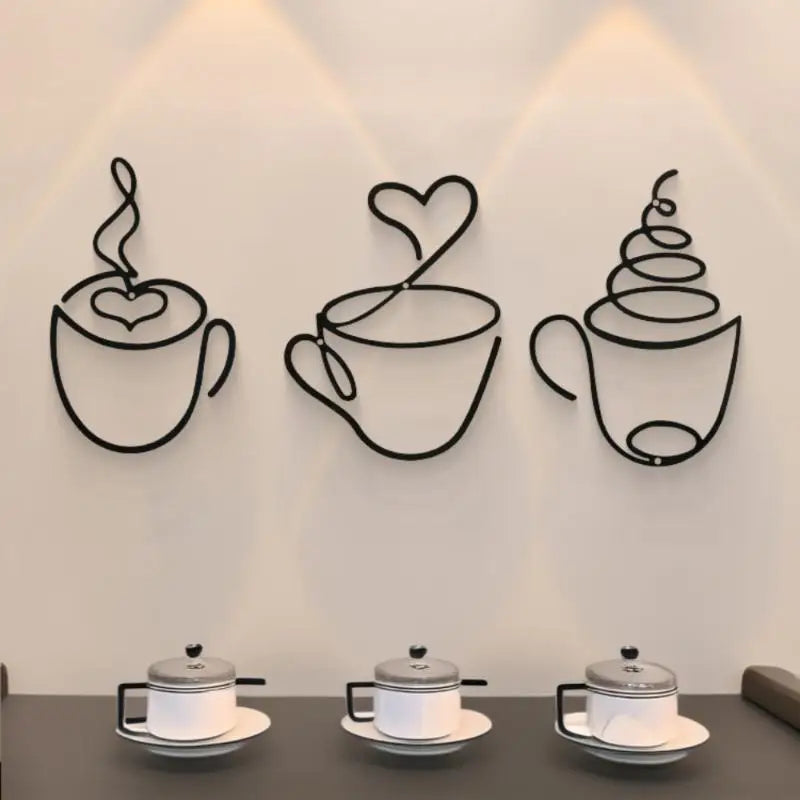 Wall Hangings Coffee Shop Decorations Interior Hanging Iron Paintings Qme