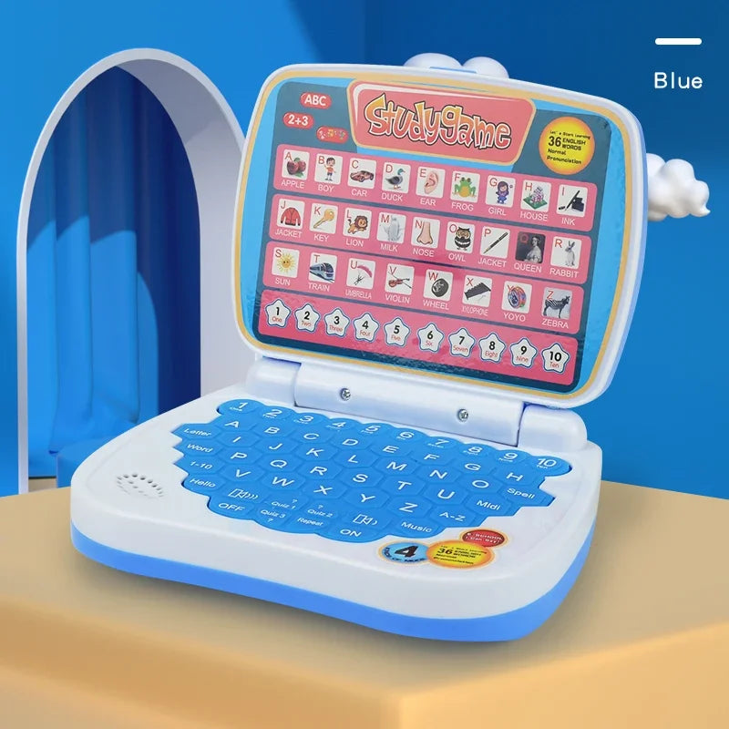 English Learning Small Laptop Toy for Children.Kids. Boys and Girls Computer for Aphabet ABC.Numbers.Words.Spelling.Maths.Music Qme