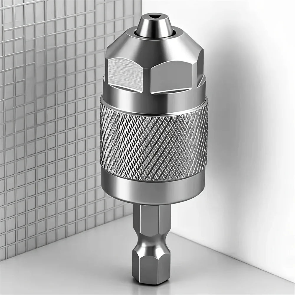 1pc 1.5~6.5mm Mini Keyless Drill Chuck, Quick-Change Drill Chuck, Professional Hex Handle Three-Jaw Metal Chuck Adapter Fixture Qme