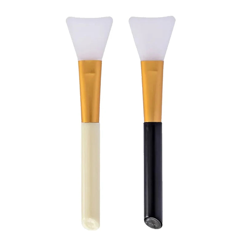 1/2/3/5-pack Silicone Facial Mask Brushes - Mild and Soft, Suitable for All Skin Types, Mud Film Brush DIY Adjusting Beauty Tool Qme Yellow and Black 2pc