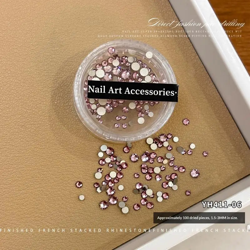 Glitter Glass Crystal Rhinestones Clear Flat Back Personalized Nail Qme 6