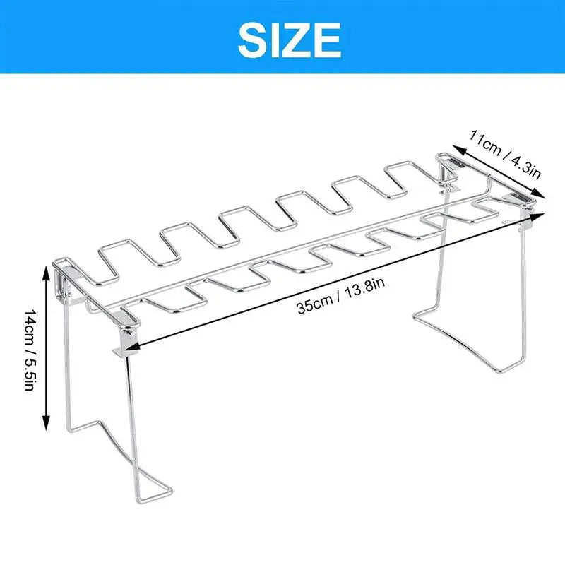Chicken Leg Wing Rack Grill Smoker Oven Easy Use 14 Slots Drumstick Qme 1pc