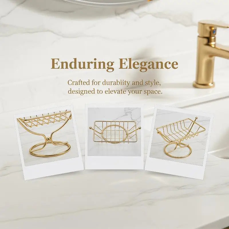 Square Metal Soap Dish Holder Rustproof Wire Rack Creative Draining Qme