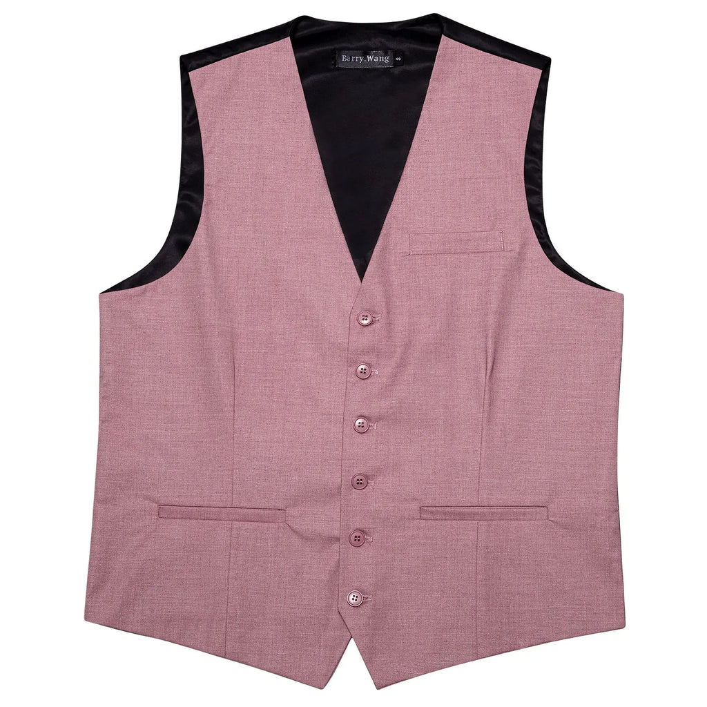 Men's Plaid Suit Vest V-neck Formal Waistcoat Tie Hankerchief Qme
