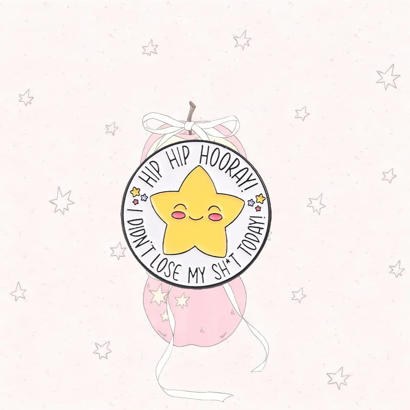 Cute Golden Star Metal Enamel Brooch Shiny Pentagram Lapel Pin Minimalist Fashion Accessories for Backpack Clothes Hat Bag Decor Qme
