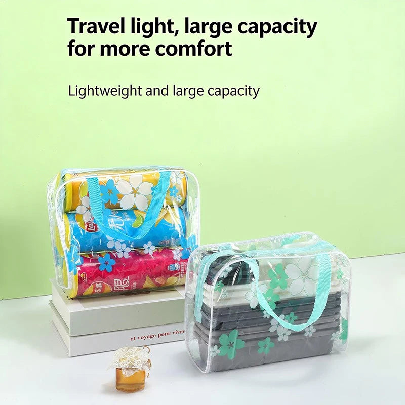 Cosmetic Toiletry Zip Bag Pouch Clear Transparent Plastic PVC Travel Qme