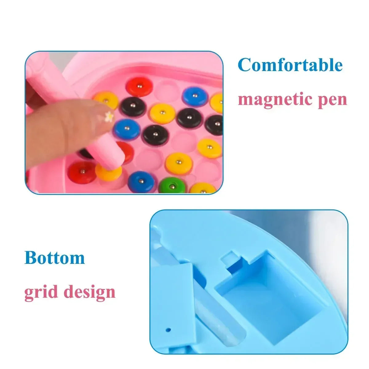 Children's Magnetic Doodle Board with Pen & Beads Drawing Toy for 3-8 Years Kids Educational Boy Girl Montessori Gift Boys Girls Qme