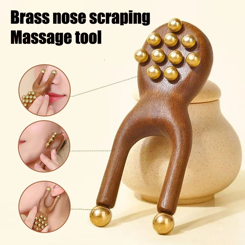 Wooden Nose Gua Sha Massage Tool Relaxation Spot Meridians Acupoint Qme