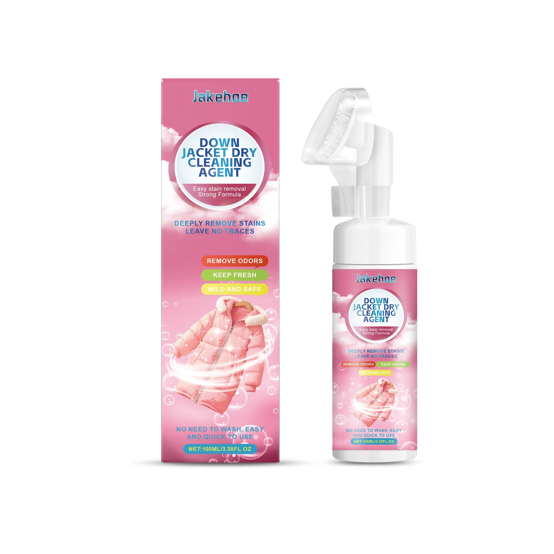 Down Jacket Dry Cleaning Agent Deep Clean Down Jacket Surface Stain Keep Down Fluffy and Soft Eliminate Odor Down Jacket Cleaner Qme 100ml Boxed
