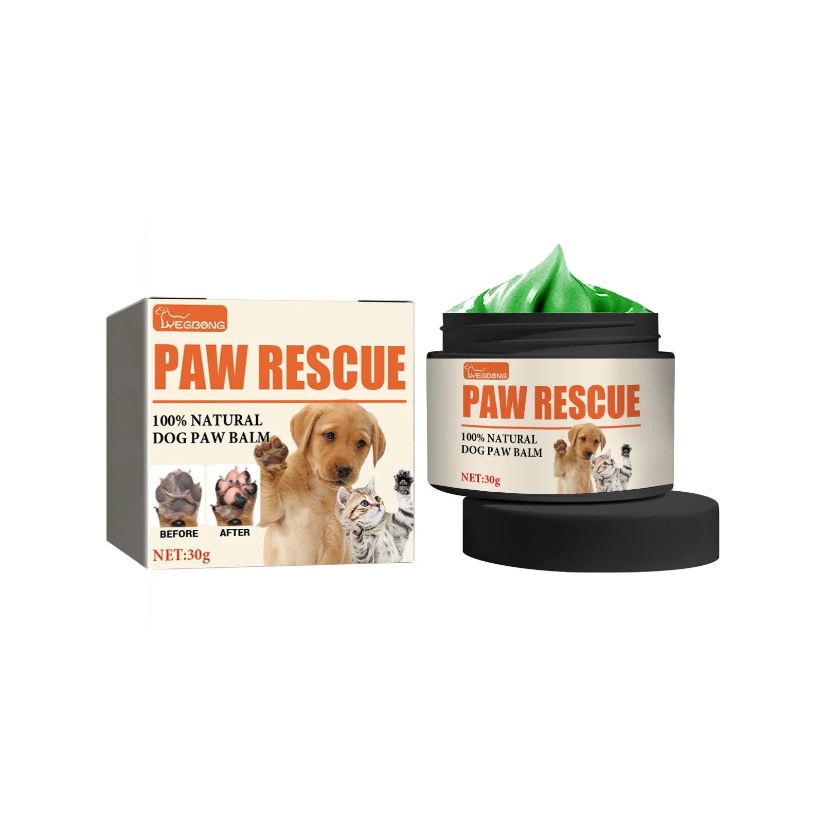 YEGBONG 30g Pet Paw Care Cream Foot Pad Protection Oil for Cats And Dogs Dog Paw Balm Cat Paw Protective Cream Canine Foot Care Qme 30g Boxed