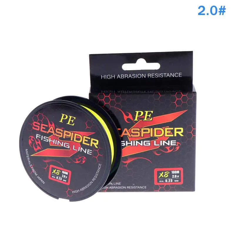 8 Strands 100M PE Braided Fishing Line Multifilament Lines Sea Wire Qme 2.0