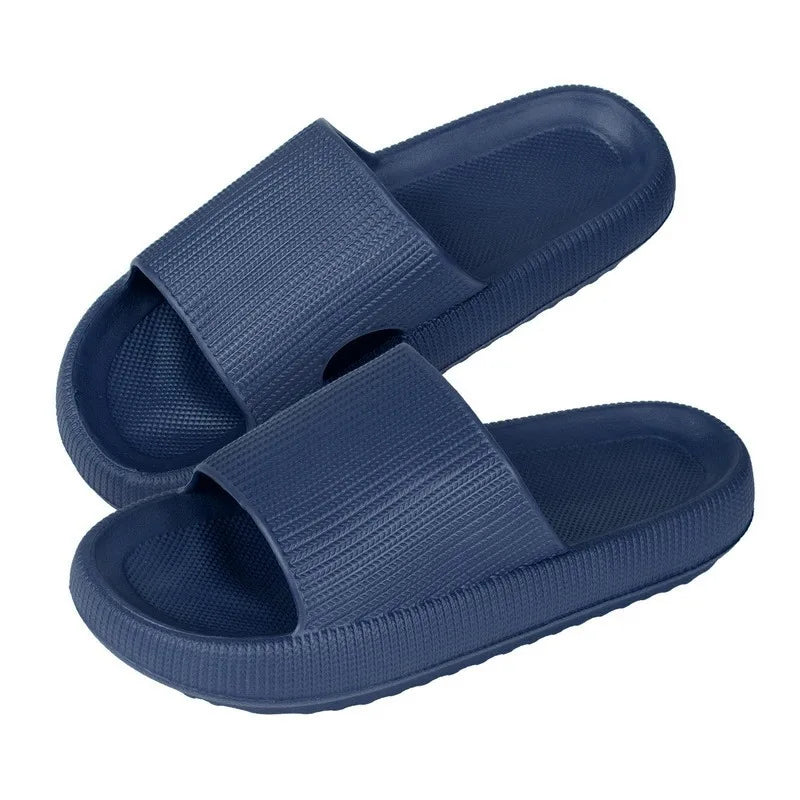 Cloud Slippers Women Shoes Summer Slippers For Men Shoes Home Flat Sandals Massage Flip Flops Couples Bathroom Indoor Slides Qme B-Dark Blue 3.5cm EUR 36-37