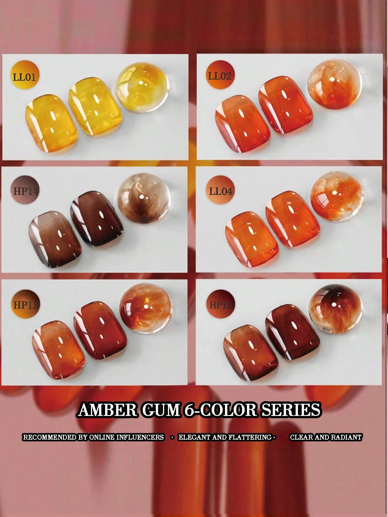 1 Amber-colored UV Gel Nail Polish Autumn Winter Suitable Technicians Qme