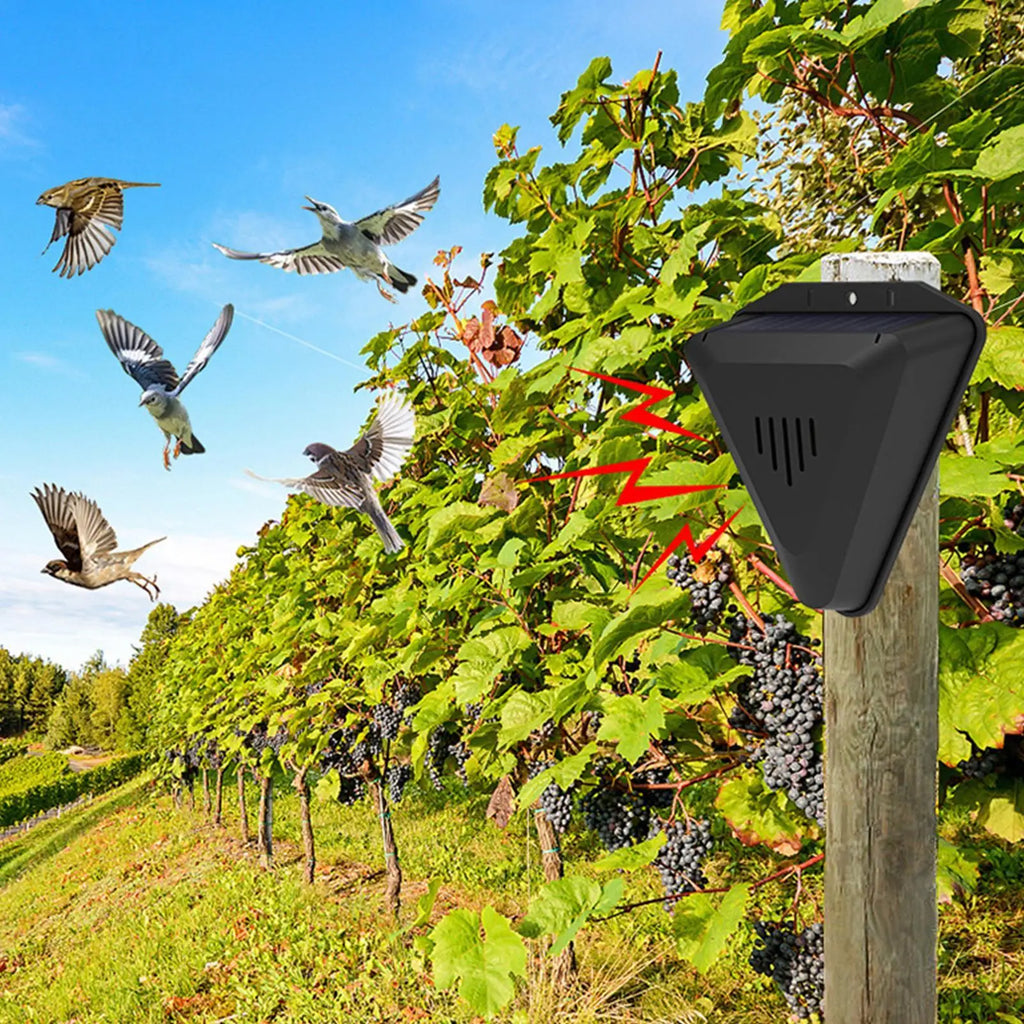 Animal Repellents Outdoor Hang Solar Bird Repellents Bird Repeller Solar Powered Animal Repeller with 13 Modes Sound Playback Qme