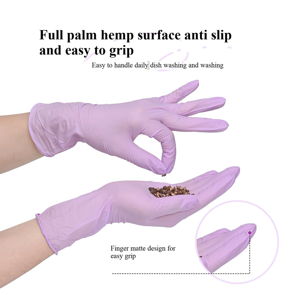 Reusable Rubber Cleaning Gloves, Waterproof Dishwashing Gloves, Non-Slip Household Kitchen Gloves for Washing Dishes, Gardening Qme