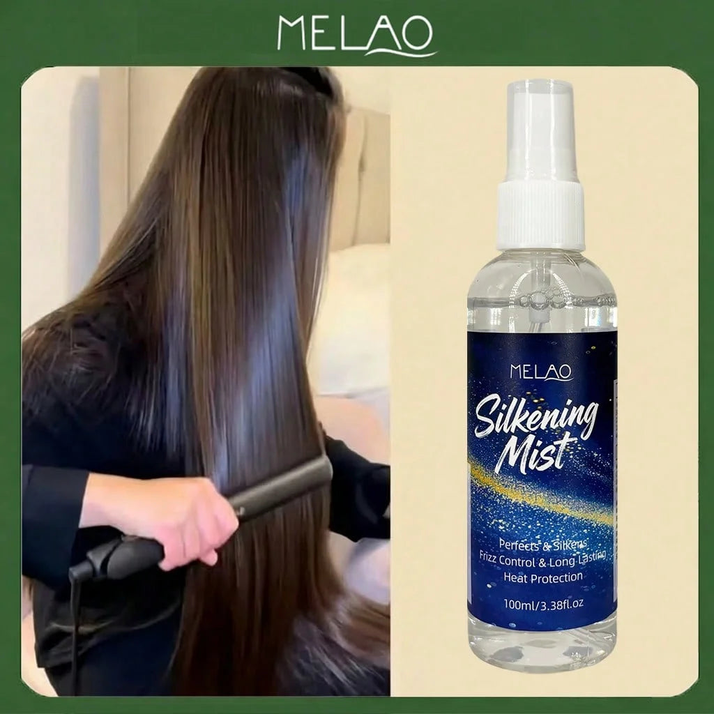MELAO Hair Silkening Mist, Perfect & Silky, Frizz Control & Long Lasting Heat Protection, Adds Shine & Smoothness Qme