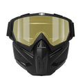 Vintage Motorcycle Helmet Mask Anti-Explosion Windproof Breathable Dustproof Riding Face Shield for Bikers Qme Black-Yellow