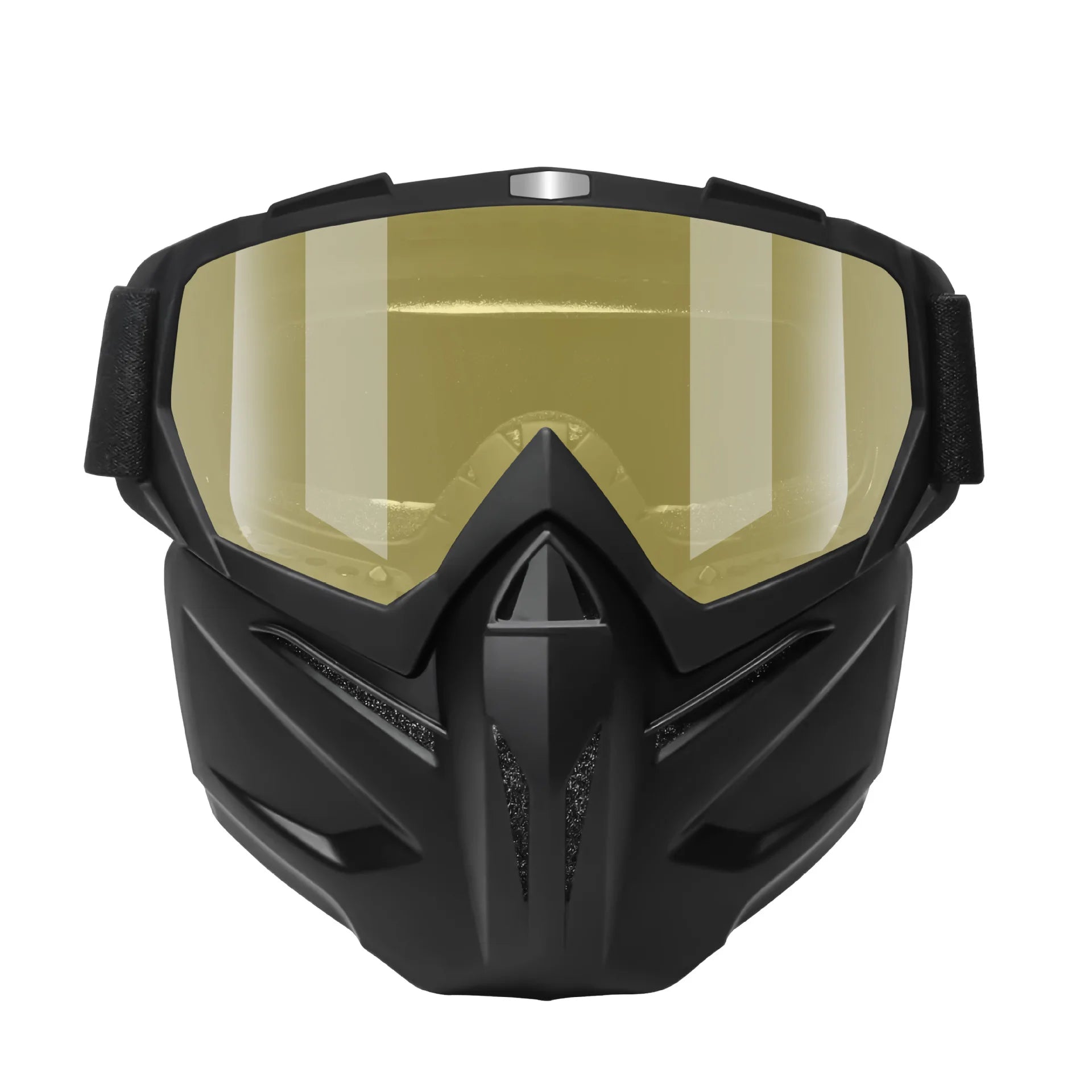 Vintage Motorcycle Helmet Mask Anti-Explosion Windproof Breathable Dustproof Riding Face Shield for Bikers Qme Black-Yellow