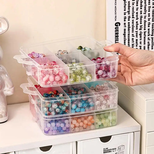 1/3/5 Tier Adjustable Stackable Compartment Slot Plastic Storage Box For Organizing Toys Jewelry Accessories Qme