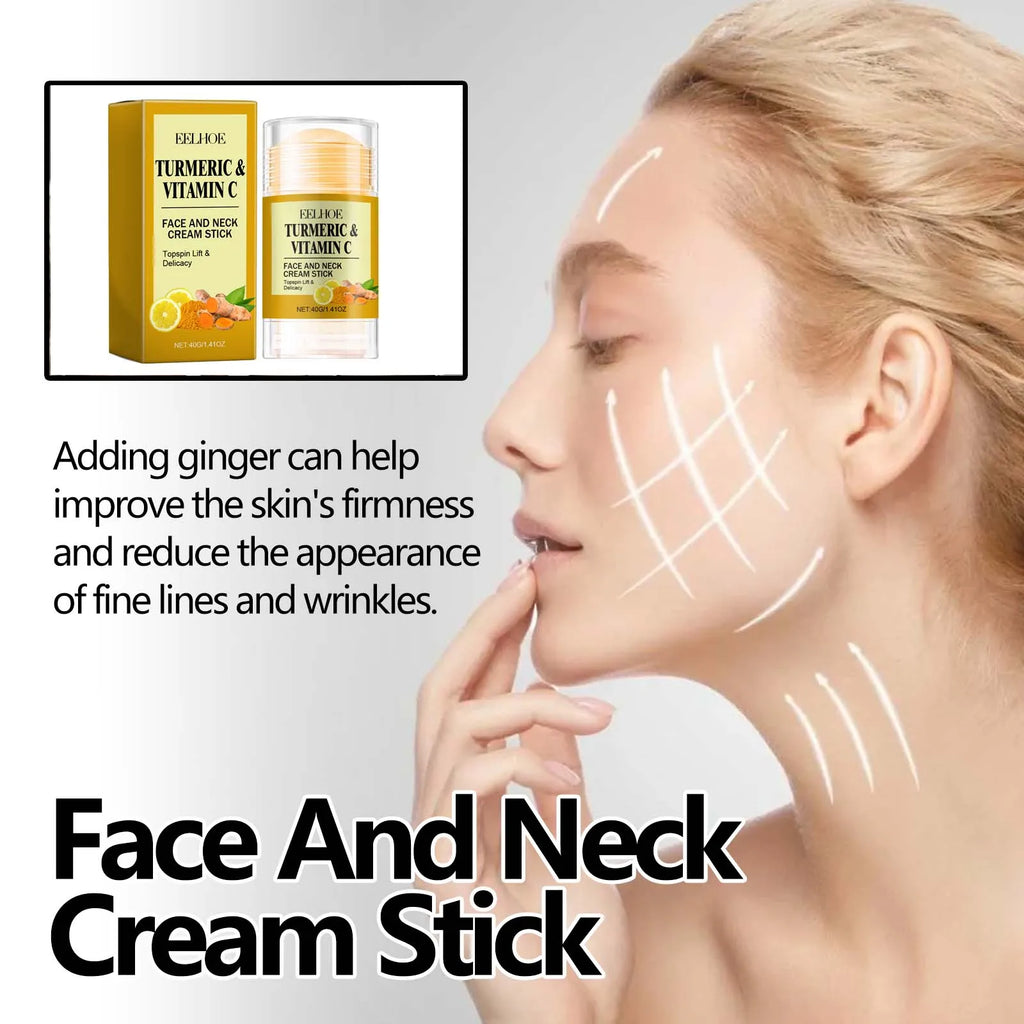 Turmeric Face & Neck Cream Stick Lift & Tighten Skin Lighten Neck Lines Smoothing Brightening Moisturizing Beauty Neck Care Crea Qme
