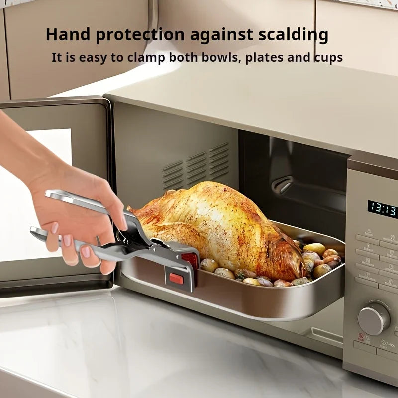 1pcs Anti-scalding Clip Hot Bowl Holder Dish Clamp Pot Pan Gripper Clip Air Fryer Dish Plate Retriever Tongs Kitchen Supplies Qme