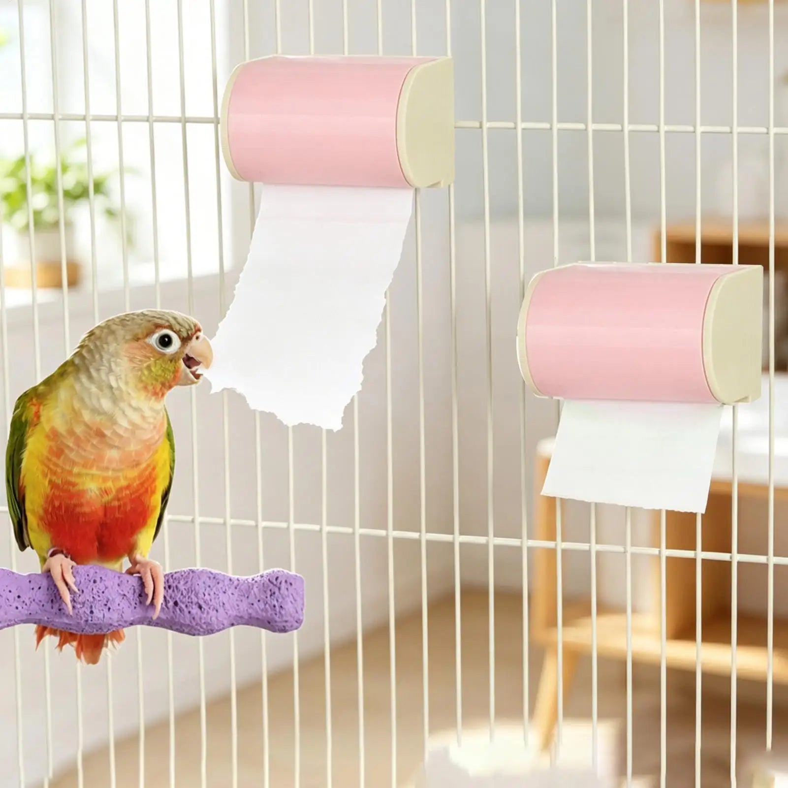 Bird Cage Enrichment Toy Interactive Biting Training Exercises Gadget Parrot Rolling Paper Play Toy For Parakeet Cockatiel Qme