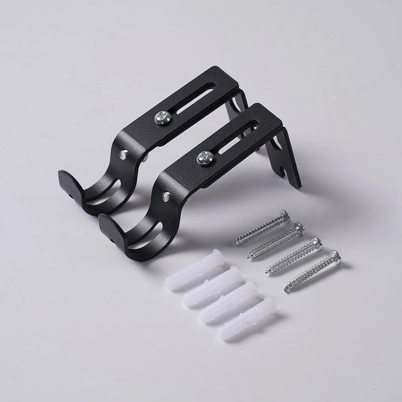 Wall-mounted Curtain Rod Support Extendable Metal Roman Pole Bracket Qme A