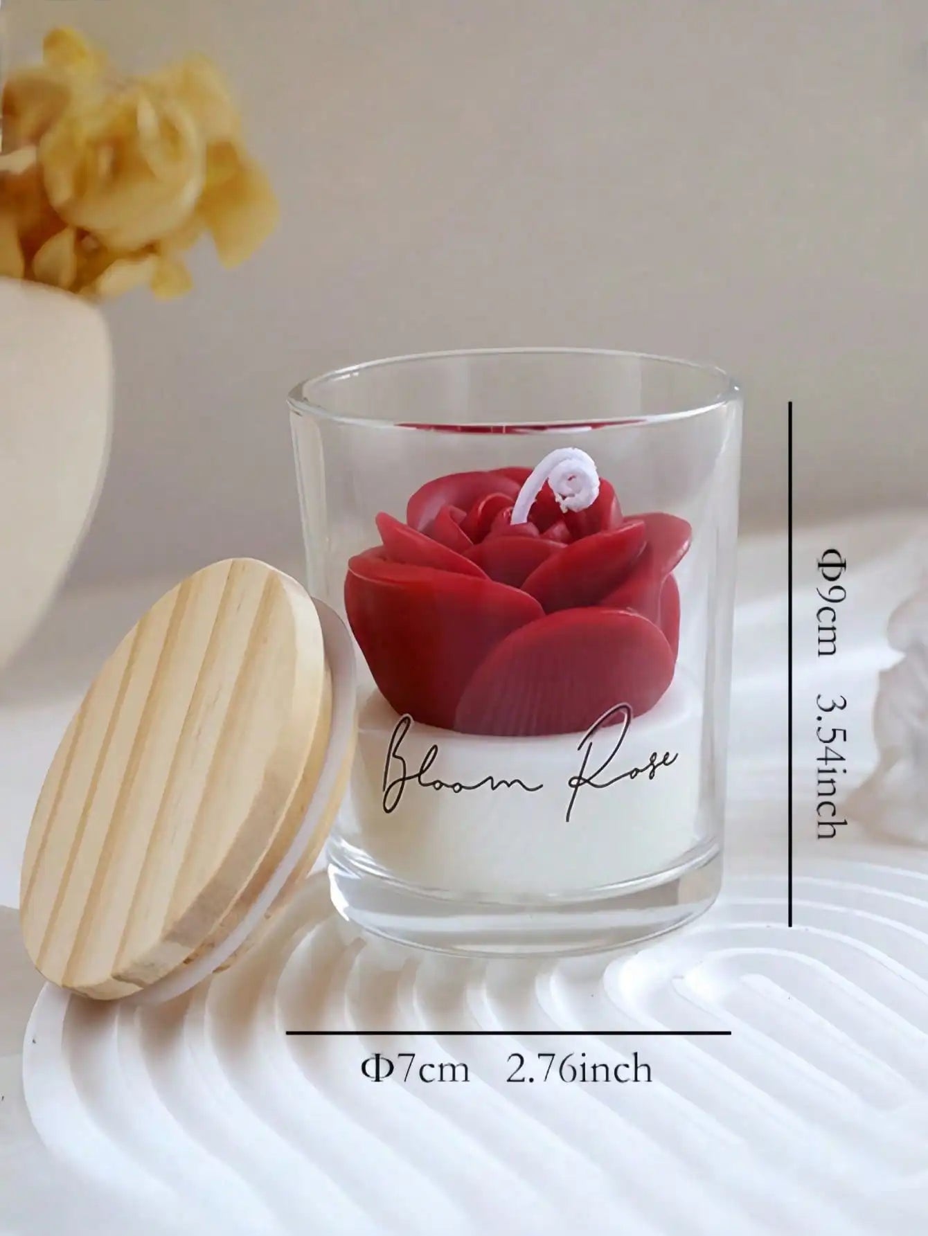 Valentine's Day Best-selling Straight Cup Rose Fragrance Candle Qme Red