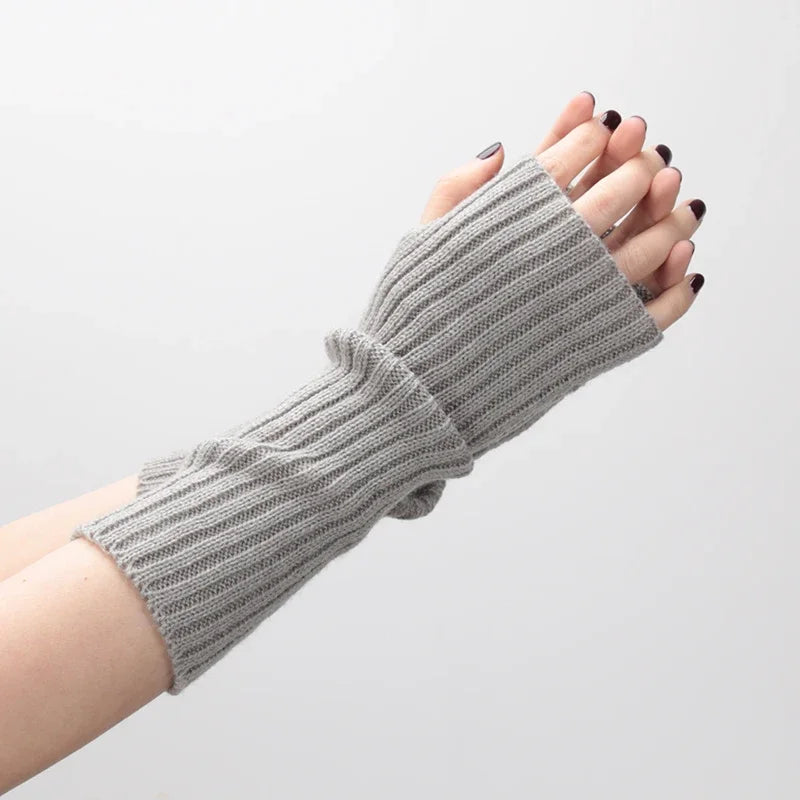 Women Long Fingerless Soft Gloves Cute Fashion Gothic Cosplay Y2K Qme A6 One Size