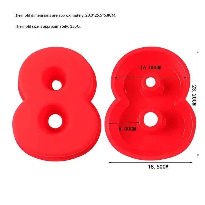 10 Inches Number Baking Moulds Large Silicone 3D Cake DIY Shape 0-9 Qme 8