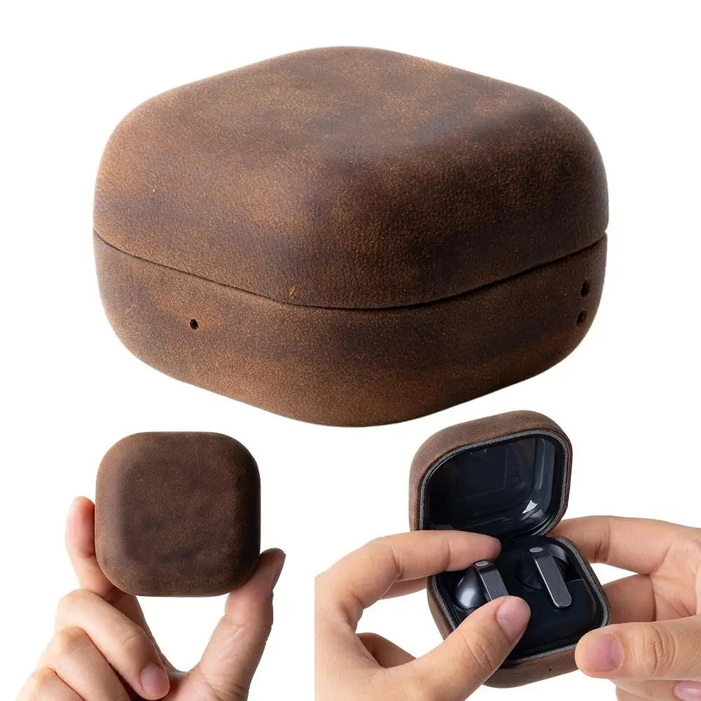 for Samsung Galaxy Buds 4 Pro Leather Headphone Protective Case With Shock-absorbing Full Cover Shell Qme