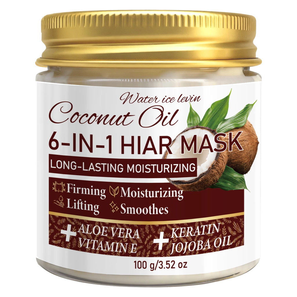 6-in-1 Coconut Hair Mask with Keratin & Jojoba Oil, Moisturizing & Smooth Hair Care Qme Nourishing