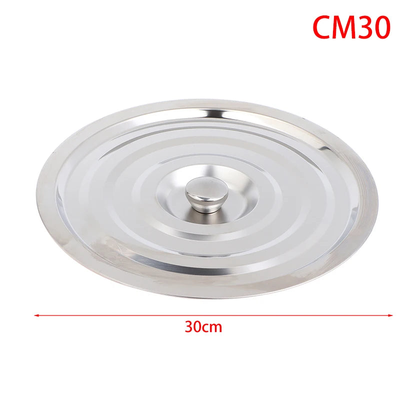 28 30 Silver Round Pot Lid Kitchen Thicken Stainless Steel Saucepan Qme 30CM
