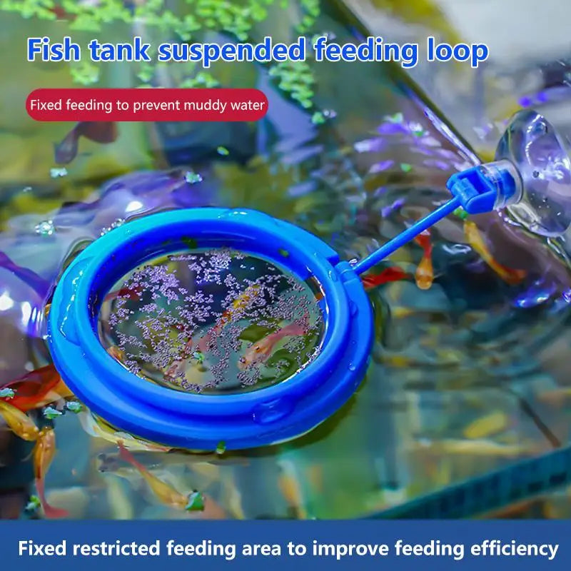 1 Feeding Ring Prevent Food Dispersion Fish Pinch Suction Cup Tank Qme