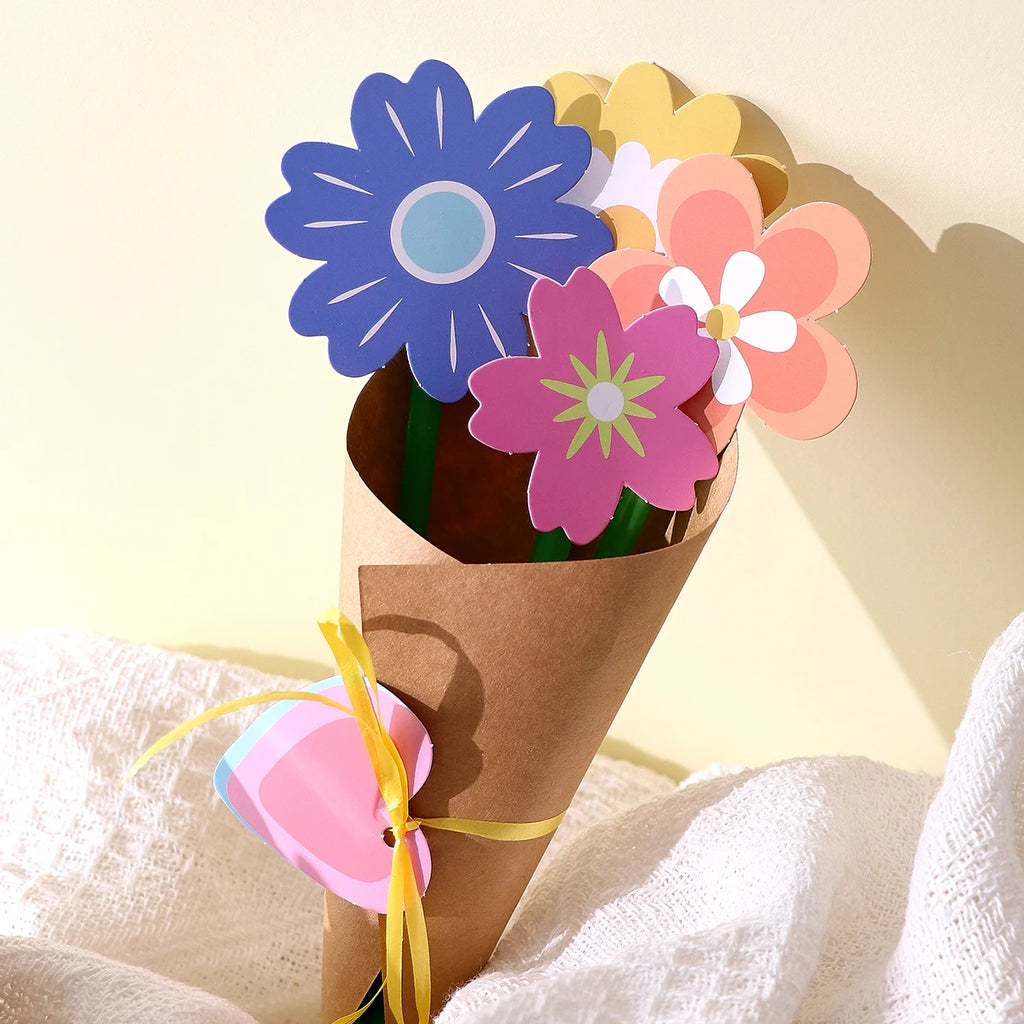 6-Piece DIY Greeting Card Bouquet Set, Featuring Various Bouquet Designs, Suitable for Mother's Day, Weddings, Birthday Celebrations, Thank You Cards, and Sunflower Greeting Card Gifts. Qme