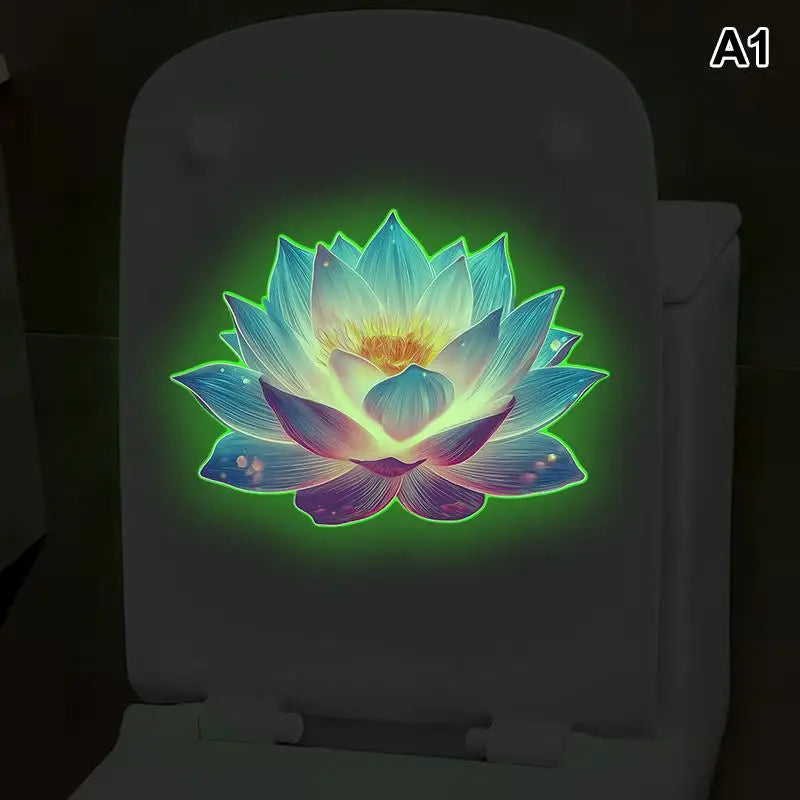 Glow-in-the-dark Toilet Stickers PVC Self-adhesive Removable Wall Qme A1