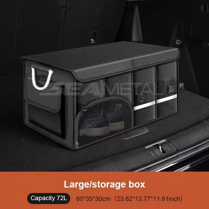 SEAMETAL Foldable Trunk Storage Box Waterproof Oxford Cloth 110L Large-Capacity Car Organizer for Camping/Fishing Easy to Carry Qme 72L