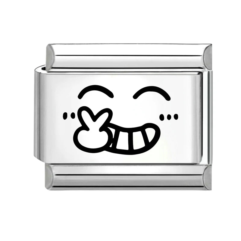 2026 Design Planet Stars Heart Planet Laser Engraving Italian Charm Links Stainless Steel Fit 9mm Bracelet Jewelry DIY Making Qme Style 15