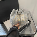 Chinese Style Fine Embroidery Ladies Handbags Fashion Shoulder Bag Daily Party Tote Handbag For Women Qme Grey
