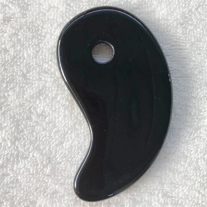 Massage Guasha Jade Facial Beauty Guasha Massage Tools Tightening Skincare Facial Guasha SPA Therapy Guasha Roller Qme black