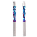 A02F-Up Down Cut Spiral Flush Trim Router Bit 2PCS, 1/4 Inch Shank 1 Inch Cutting Length Compression Qme Default Title