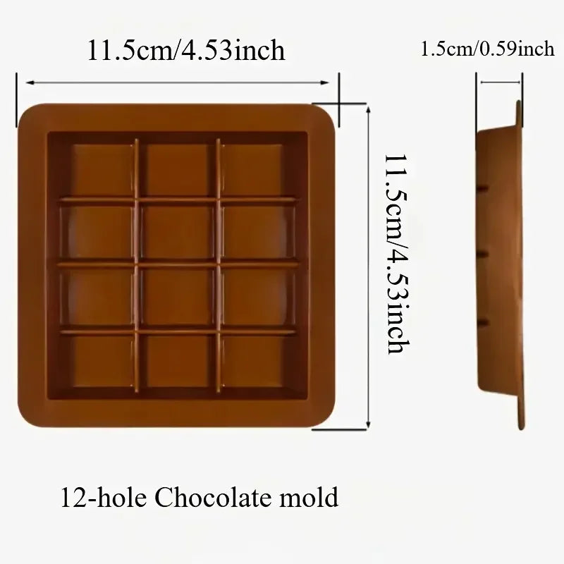 8 12 24 Cells Chocolate Mold DIY Bar Silicone Pistachio Candy Handmade Qme 12 HOLE